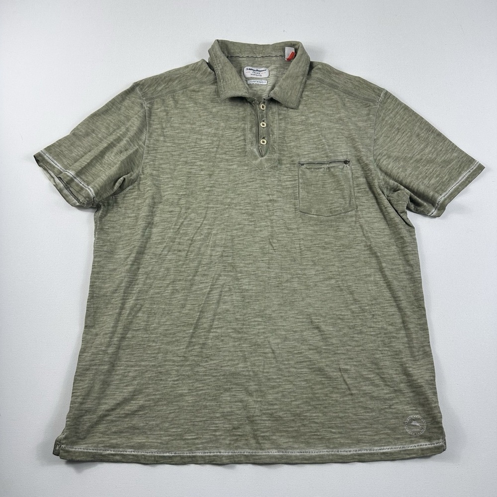 Tommy Bahama Polo Shirt Mens XL Green Short Sleeve Island Modern Fit Golf